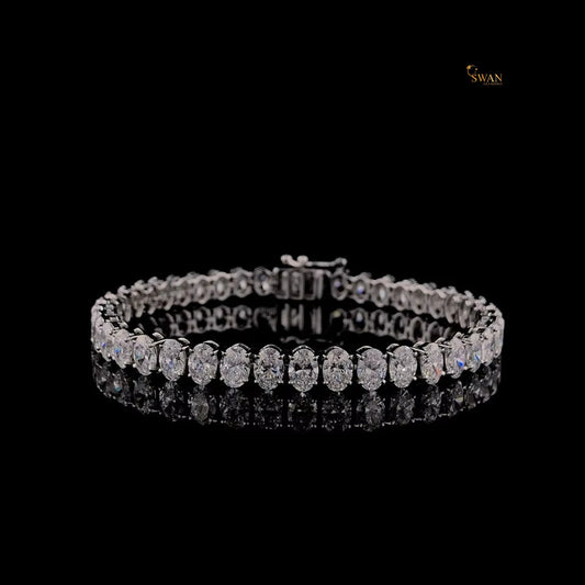 Classic Oval Cut Diamond Tennis Bracelet in White Gold Sparkling Natural Diamond Jewelry Elegant Timeless Luxury Gift for Her