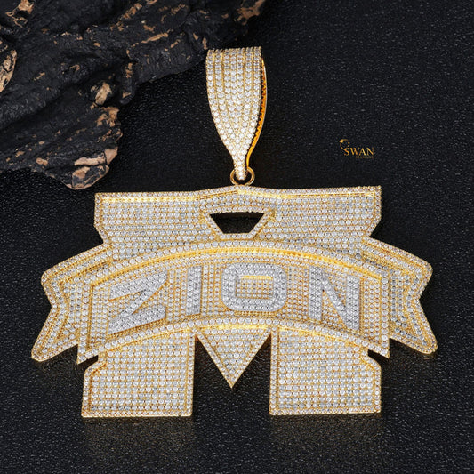 Custom Iced Out Hip Hop Zion Pendant with VVS Moissanite Diamonds Luxury Gold and Silver Medallion Necklace Urban Streetwear Jewelry for Men swandiamond