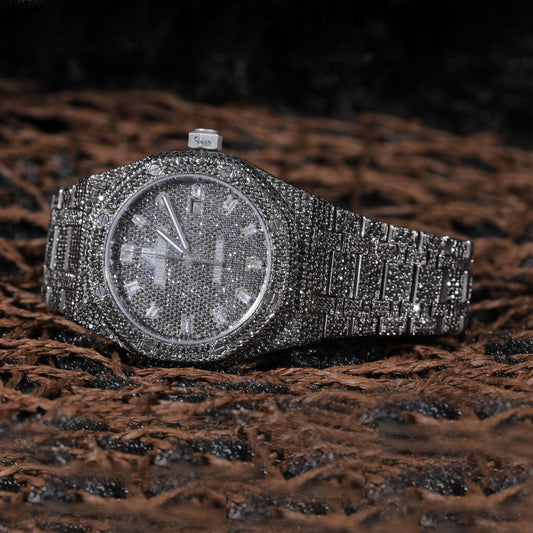 Full Black Iced Out Watch VVS1 Moissanite Custom Luxury Timepiece for Men Bold Hip Hop Designer Wristwatch SwanDiamond