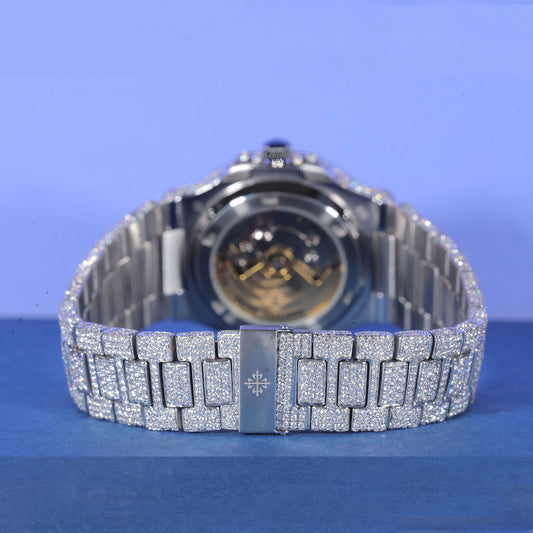 Custom Style Iced Out Watch with Tiffany Blue Dial – Luxury Diamond Timepiece for Bold Style SwanDiamond