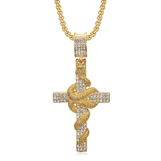 Iced Out Diamond Moissanite Cross 925 Sterling Silver Necklace Chain for Men Hip Hop