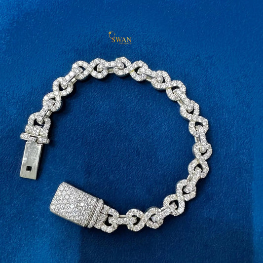 Exclusive Diamond Infinity Link Bracelet Luxury Iced Out Jewelry with Sparkling Natural Diamonds for Men and Women swandiamond