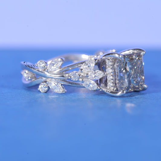 1.5 CT Princess Cut Lab Grown Diamond Engagement Rings For Women