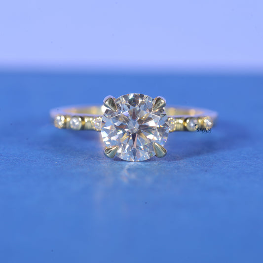 1.00CT Round Brilliant Cut Lab Grown Diamond Floating Ring For Women