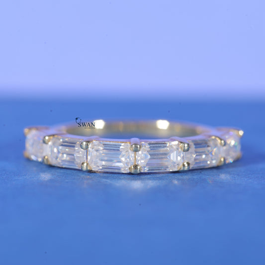 Baguette Cut Lab Grown vvs1 Diamond Wedding Bridal Band