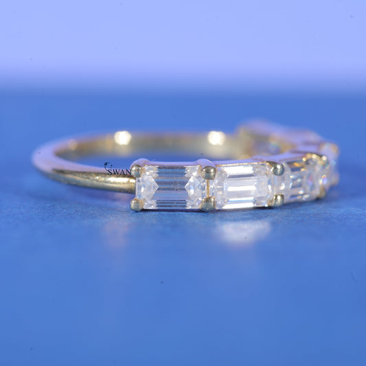 Baguette Cut Lab Grown vvs1 Diamond Wedding Bridal Band