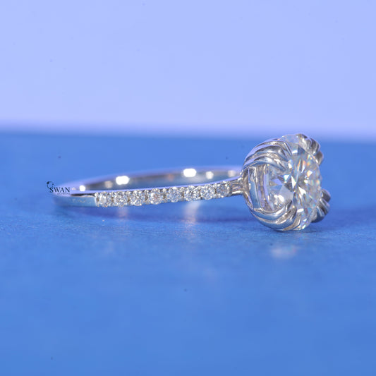 2CT Round Brilliant Cut Double Prong Set Lab Grown Diamond Wedding Ring