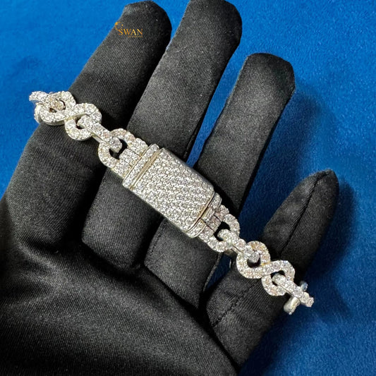 Exclusive Diamond Infinity Link Bracelet Luxury Iced Out Jewelry with Sparkling Natural Diamonds for Men and Women swandiamond
