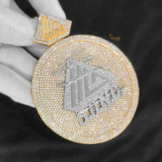 Luxury Hip Hop Custom Gold and Silver Iced Out Medallion Pendant with VVS Moissanite Diamonds Necklace for Men Streetwear swandiamond