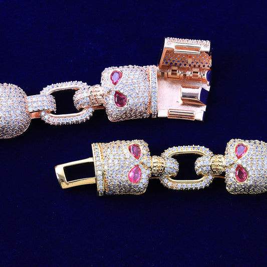 Hip Hop Jewelry Big Size Miami Cuban link chain Bracelet Fashion 925 Silver 10K Gold Cuban Moissanite Bracelet for men