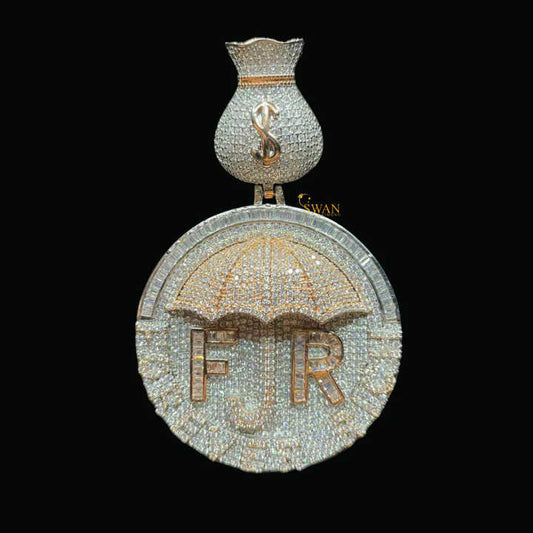 Heavy Hip Hop Moissanite vvs Diamond Pendant Bust Down In 925 Sterling Silver For Necklace