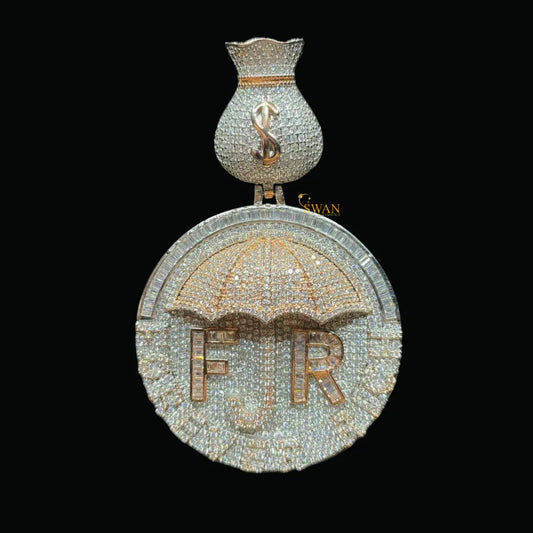 Heavy Hip Hop Moissanite vvs Diamond Pendant Bust Down In 925 Sterling Silver For Necklace