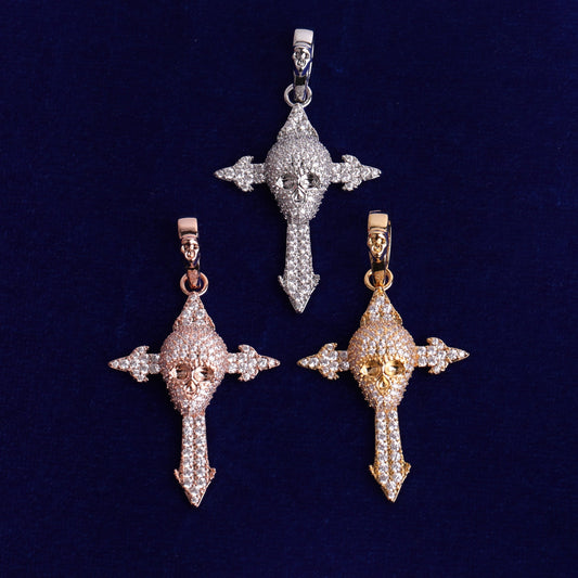 Cross Shape Pendant For Men's Fashion Jewelry With Moissanite vvs Diamonds