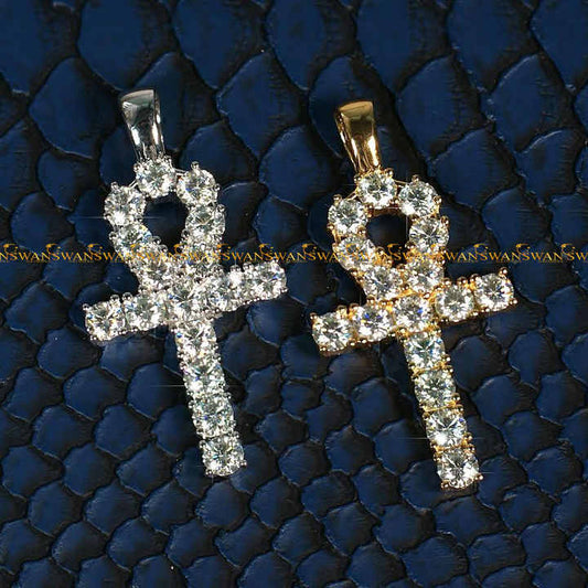 Crafted In 925 Sterling Silver Fully Iced With Dazzling Moissanite Round Cut VVS Clarity Exquisite Hip Hop Cross Pendant