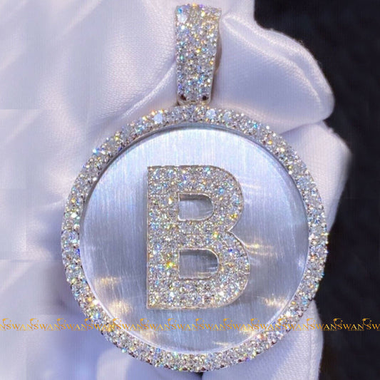 Unique trendy moissanite hip hop diamond pendant meticulously crafted in 925 sterling silver VVS clarity diamonds