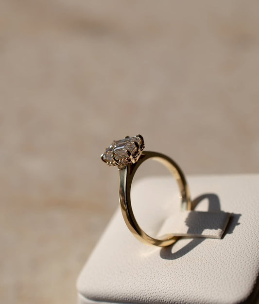 2Ct Emerald Cut Moissanite Diamond Rings For Women