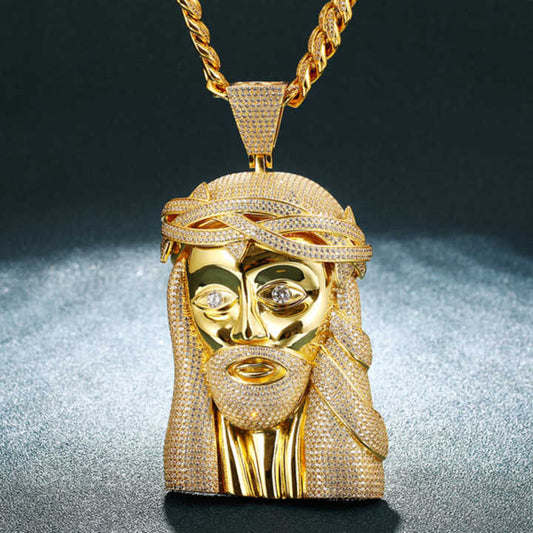 Buss Down Moissanite Diamond Custom Chain Iced Out Men's Jesus Pendant