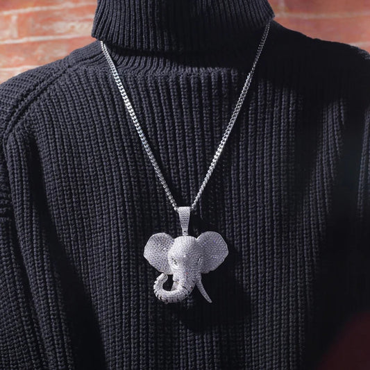 Animal Face Pendant with Customized Moissanite Chain in 925 Sterling Silver