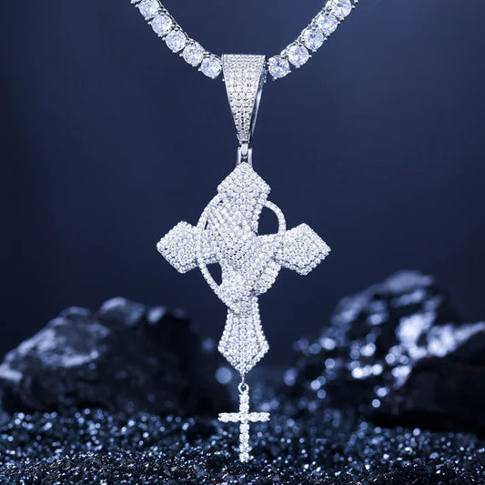 Wholesale Bulk Custom OEM Iced Out Moissanite Religious Christian Pure Jesus Cross Pendants