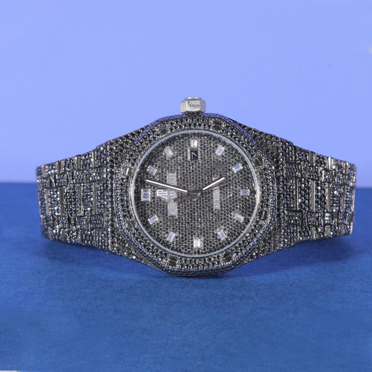 Black Iced Out Custom Watch VVS1 Moissanite Men’s Luxury Timepiece Bold Hip Hop Style Designer Wristwatch SwanDiamond