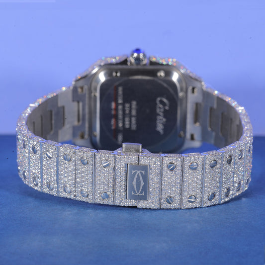 Roman Dial Iced Out Watch VVS Moissanite Custom Silver Men’s Luxury Timepiece Classic Hip Hop Designer Style SwanDiamond