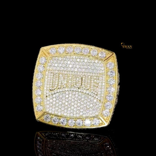 Unique Custom Hip Hop Ring & Diamond Gold and Silver Micro Pave Bling Statement Jewelry for Rappers and Trendsetters SwanDiamond