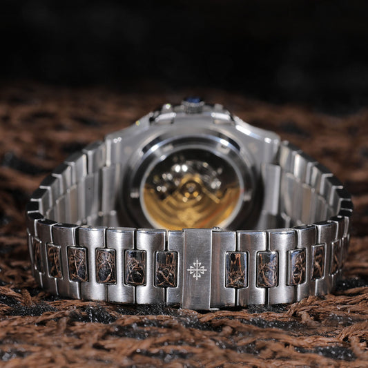 Blue Gradient Dial Luxury Watch with Diamond Bezel and Stainless Steel Bracelet SwanDiamond