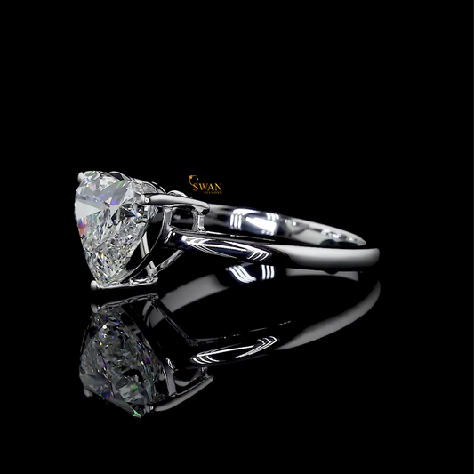 925 Silver Heart Diamond Engagement Ring White Gold Plated Solitaire Modern Romantic Style Bridal Jewelry Gift for Her swandiamond