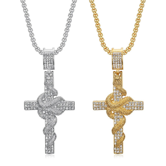 Iced Out  Diamond Moissanite Cross  925 Sterling Silver Necklace Chain for Men Hip Hop