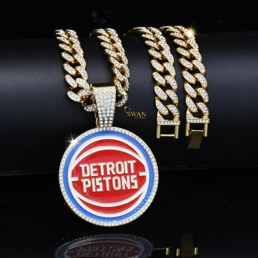 Iced Out New York Jets Pendant with Gold and Silver Diamond Cuban Link Chain Luxury Hip Hop Jewelry Custom Team Bling Necklace for Men swandiamond