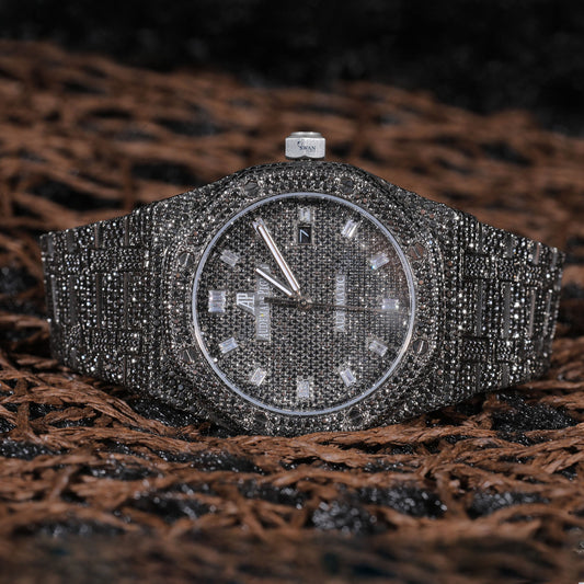 Full Black Iced Out Watch VVS1 Moissanite Custom Luxury Timepiece for Men Bold Hip Hop Designer Wristwatch SwanDiamond