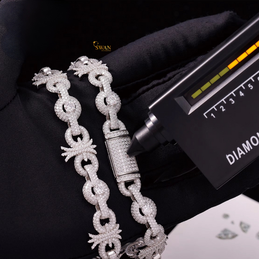 Iced Out Diamond Circle Bracelet Luxury Link Jewelry with Sparkling Pave Natural Diamonds for Men and Women swandiamond