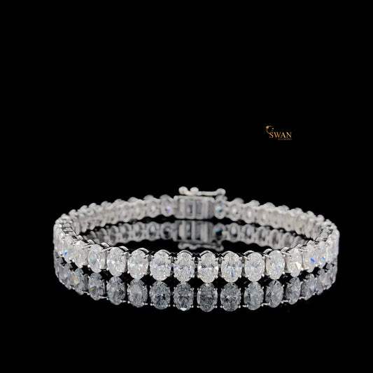 Classic Oval Cut Diamond Tennis Bracelet in White Gold Sparkling Natural Diamond Jewelry Elegant Timeless Luxury Gift for Her