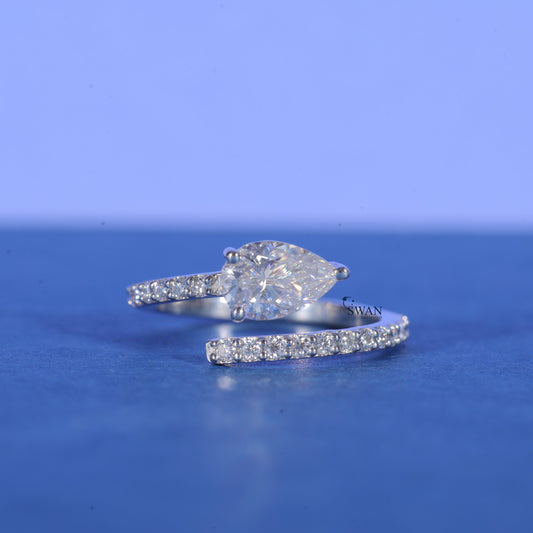 Pear Cut Lab Grown Diamond Wedding Proposal Rings For Women
