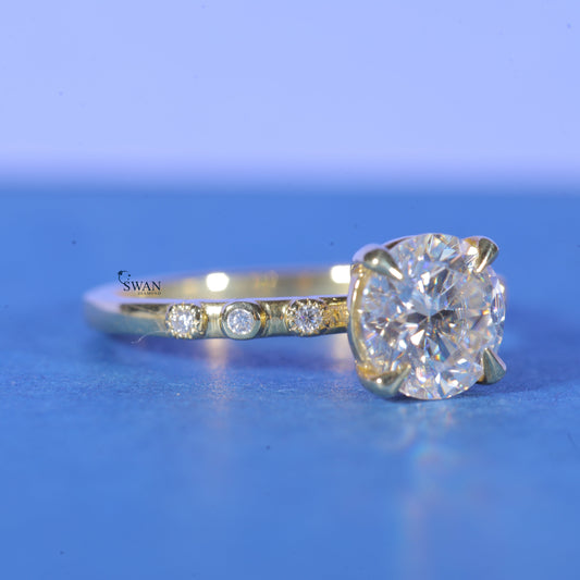 1.00CT Round Brilliant Cut Lab Grown Diamond Floating Ring For Women