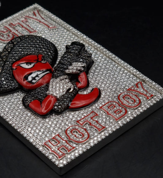 Unique Cartoon Letter Pendant Iced Out With Round Brilliant Cut Moissanite Diamonds In 925 Sterling Silver