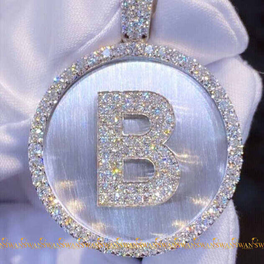 Unique trendy moissanite hip hop diamond pendant meticulously crafted in 925 sterling silver VVS clarity diamonds