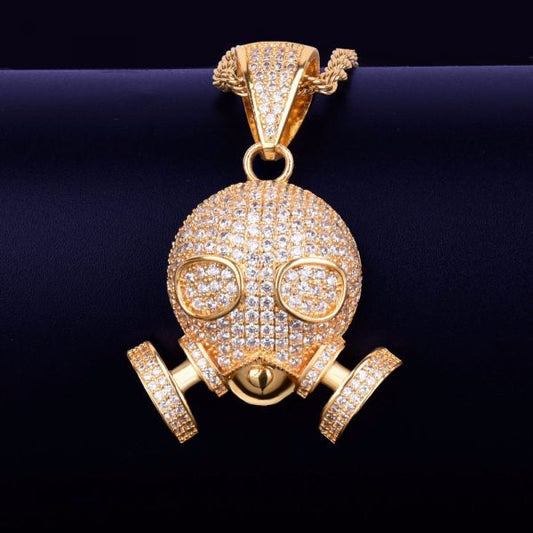 Skull Mask doom day style Pendant Necklace Hip Hop Iced Out  Moissanite Diamond Jewelry Custom