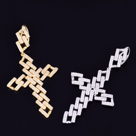 Trendy 925 Silver Custom Cross Design Diamond Moissanite Hip Hop Street Fashion Personalized Artist