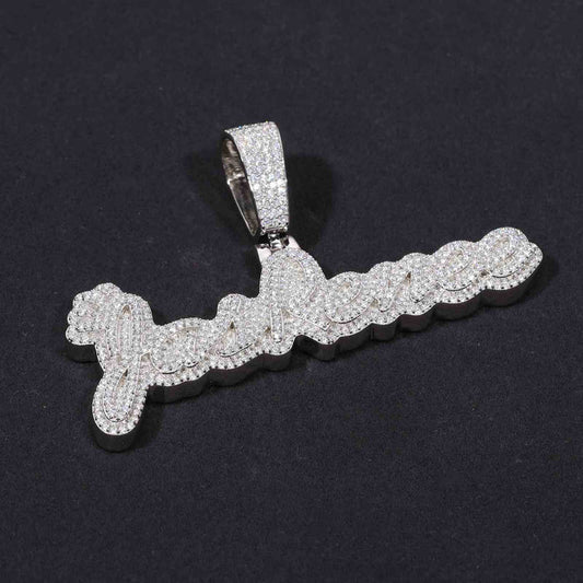 925 Silver Factory Wholesale Pendant Necklace Moissanite Diamond by swandiamond